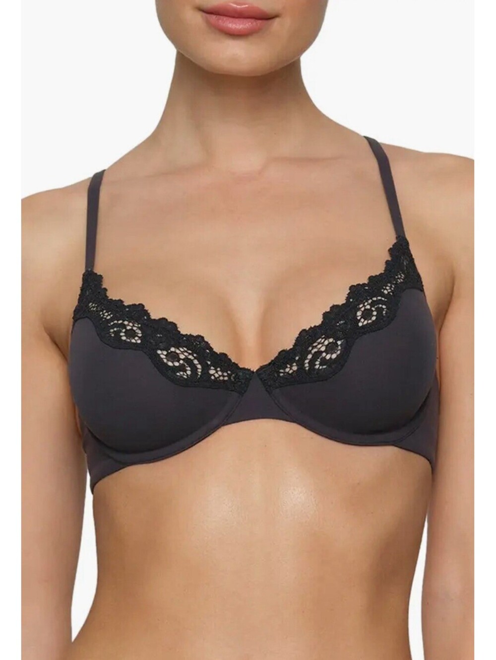Skims Fits Everybody Lace Unlined Black Size 34DD Color Onyx